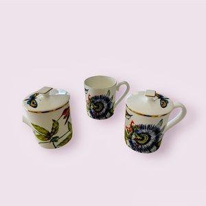 Villeroy and Boch Amazonia mugs set of 3/ 2 with lids